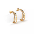 Argolas Duplas Cravejada Eliza - Dourado